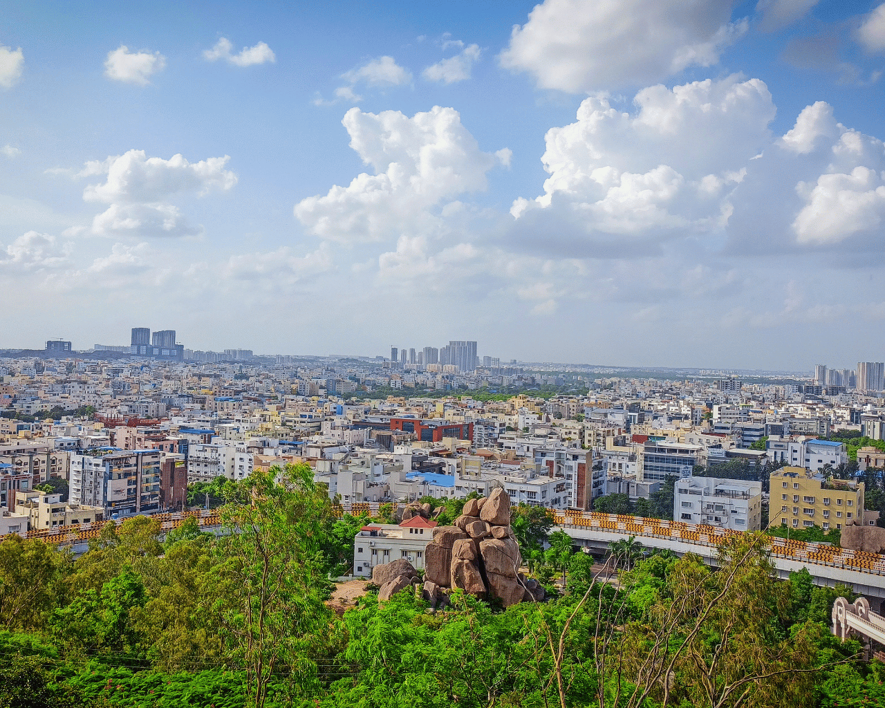 Hyderabad panoramic evening cityscape luxury properties