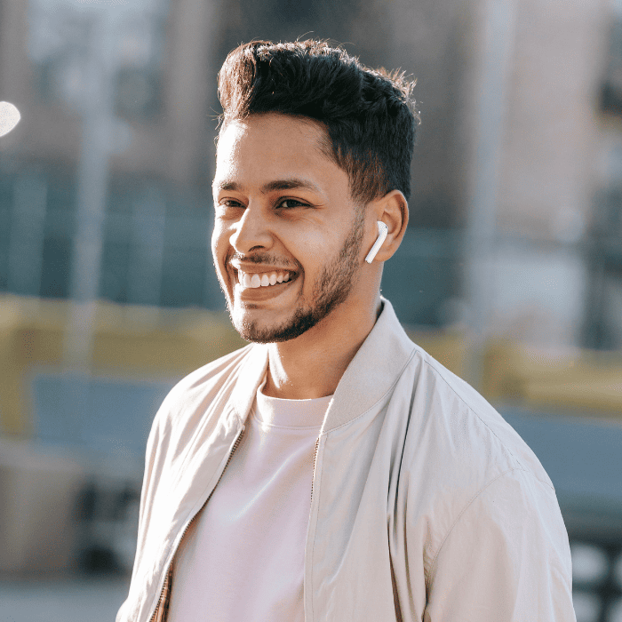 Young professional smiling testimonial luxury properties for sale HITEC City