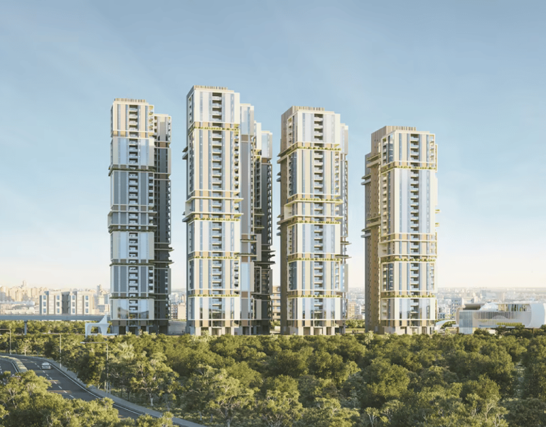 Pearl By Aurobindo luxury apartments in Hitech City Hyderabad with modern high-rise towers and green surroundings