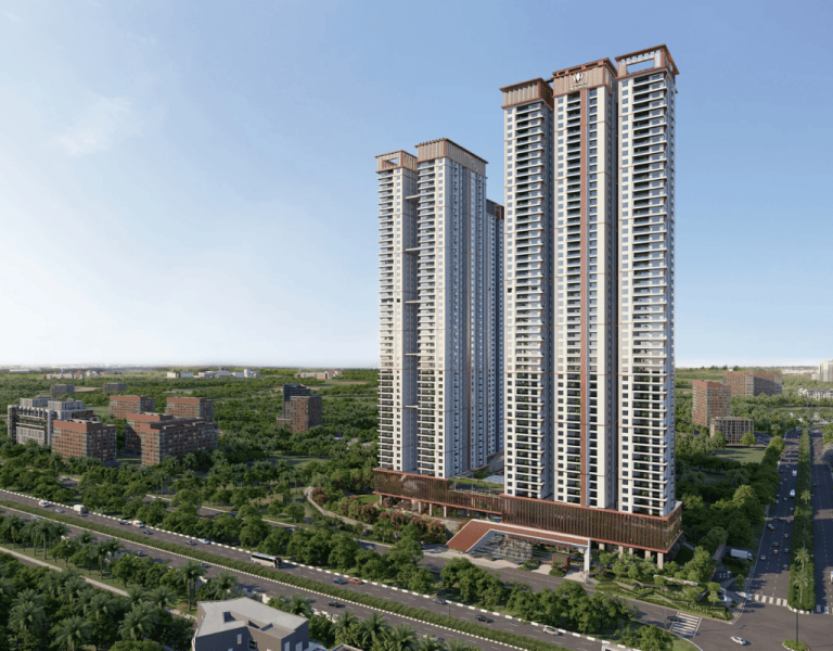 Sumadura Palais ROYALE luxury high-rise apartments in Nanakaramguda Hyderabad with lush greenery surroundings